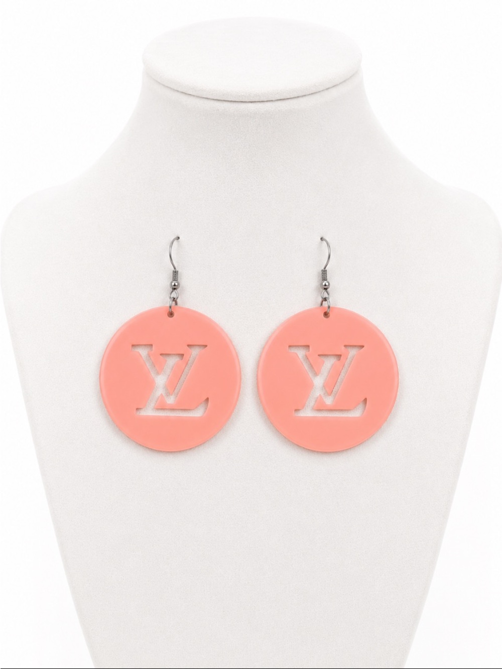 Inspired Blush Pink Round Statement Drop Earrings